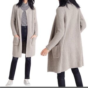 Madewell Waffle-Stitch Sweater Coat Cardigan Gray Size XXS
